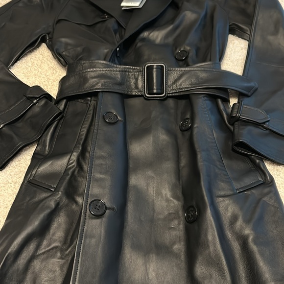 Ralph Lauren Purple Label Leather Trench Coat - Picture 8 of 9